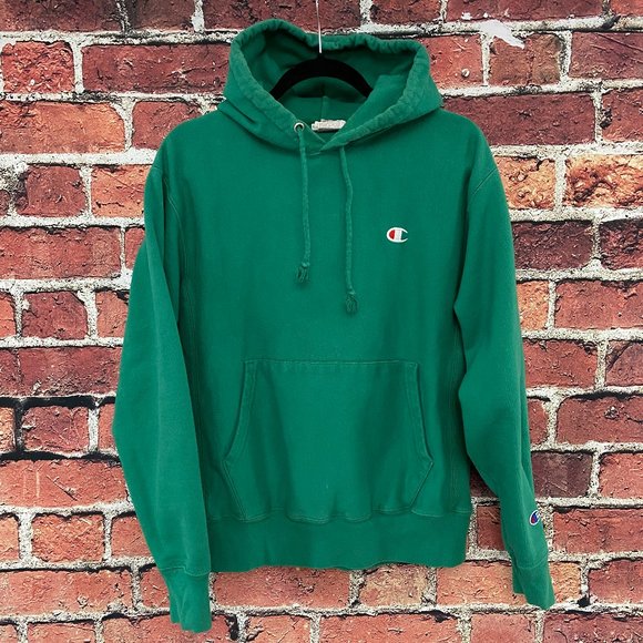 Champion Other - Vintage Champion Reverse Weave Hoodie Men Size M Pullover Sweatshirt Green Y2K